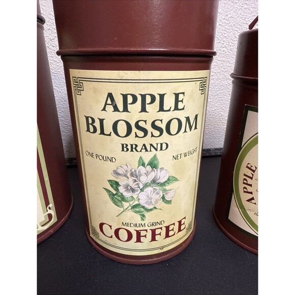 American Vintage / Retro Kitchen Canister Set of 3 Vintage Reproduction - Picture 5 of 6